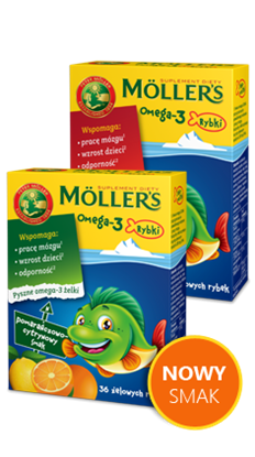 Obrazek Mollers Omega 3 Rybki owocowe 36 sztuk