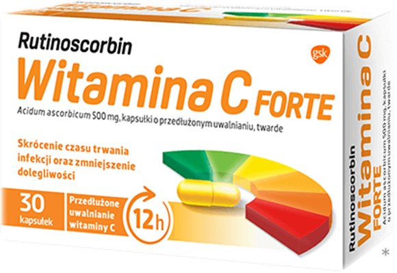 Obrazek Rutinoscorbin Witamina C Forte 500 mg 30 kapsułek