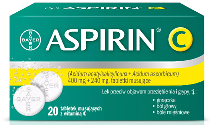 Obrazek Aspirin C 20 tabletek musujących (import)