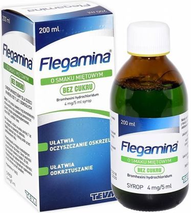 Obrazek Flegamina miętowa bez cukru syrop 200 ml