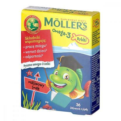 Obrazek MOLLERS Rybki malinowe 36 sztuk