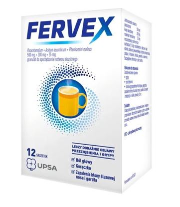 Obrazek Fervex 0,5g + 0,2g, 12 saszetek